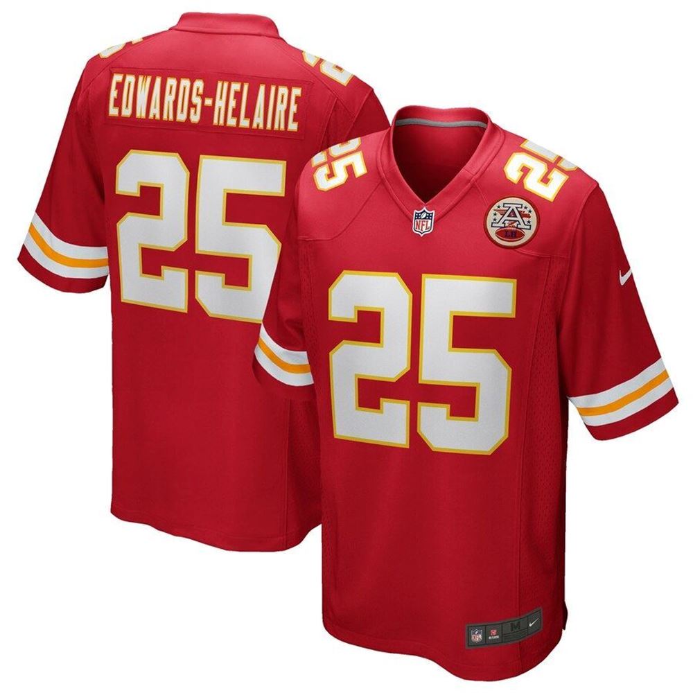 Kansas City Chiefs Clyde Edwards Helaire Red Game Jersey Gifts For Fans ELuow