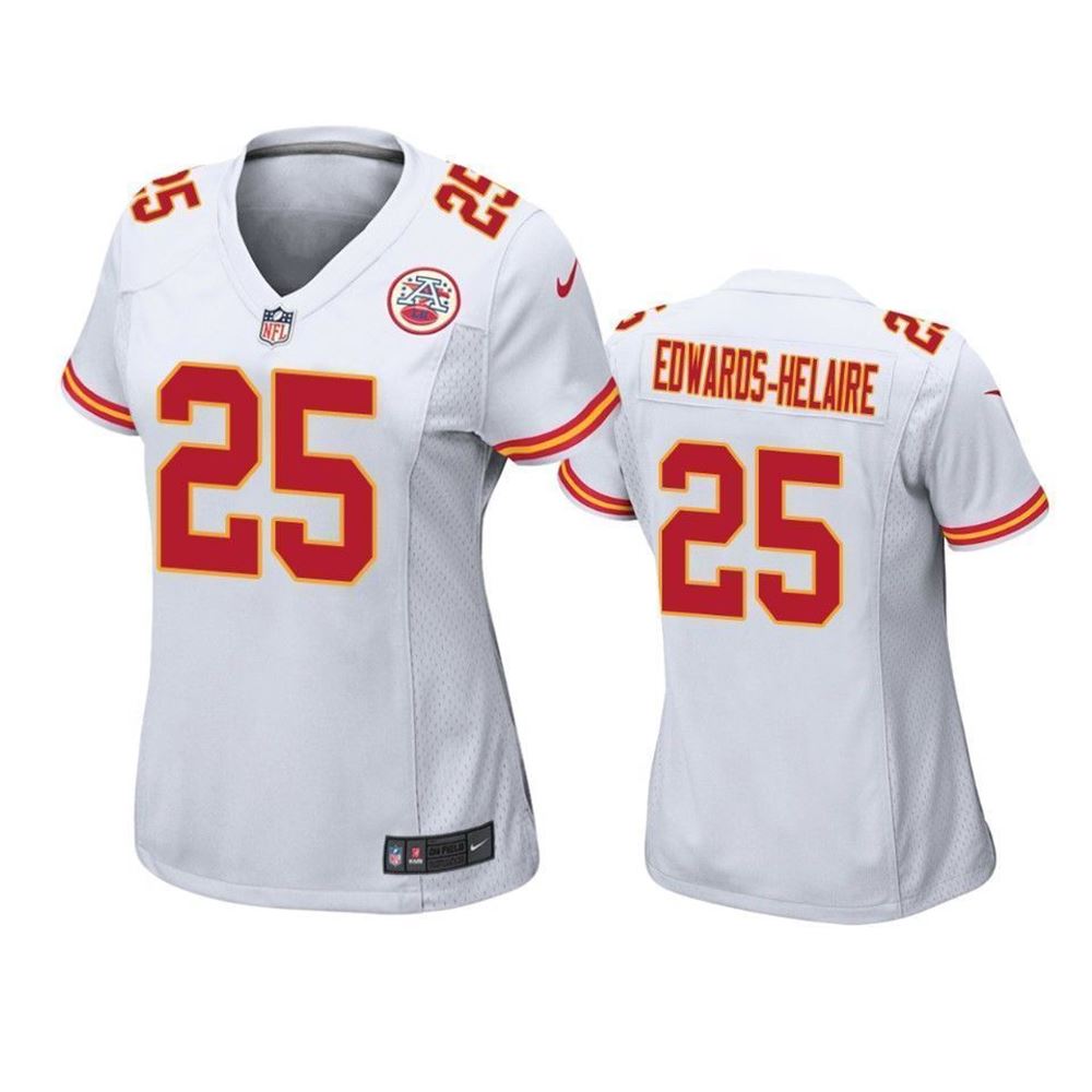 Kansas City Chiefs Clyde Edwards Helaire White 2021 Nfl Draft Game 3D Jersey