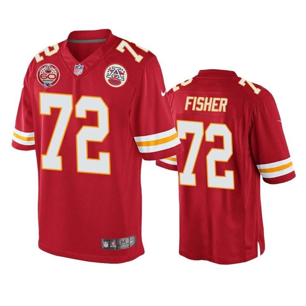 Kansas City Chiefs Eric Fisher 60Th Season Red Game Jersey