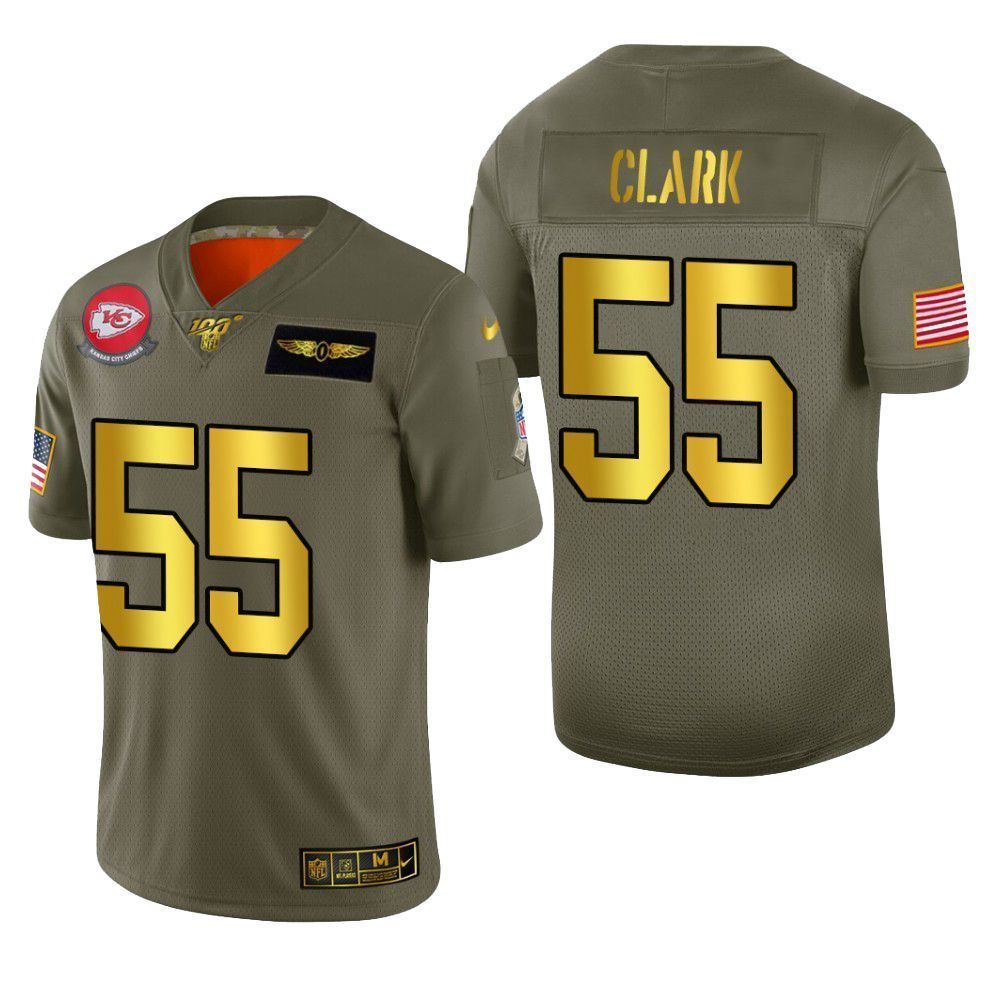 Kansas City Chiefs Frank Clark 2019 Salute To Service Nfl 100 Mens Jersey Metallic