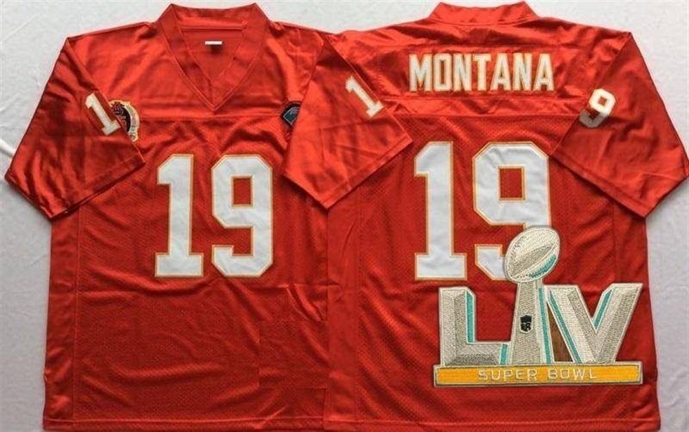 Kansas City Chiefs Joe Montana 19 2021 Super Bowl Final Red Jersey