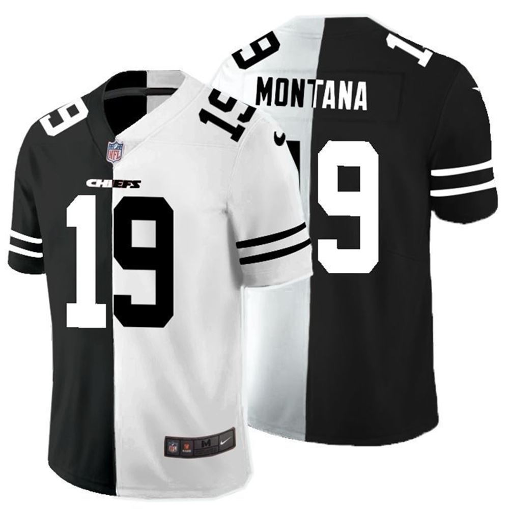 Kansas City Chiefs Joe Montana 19 Nfl 2021 Black And White Jersey