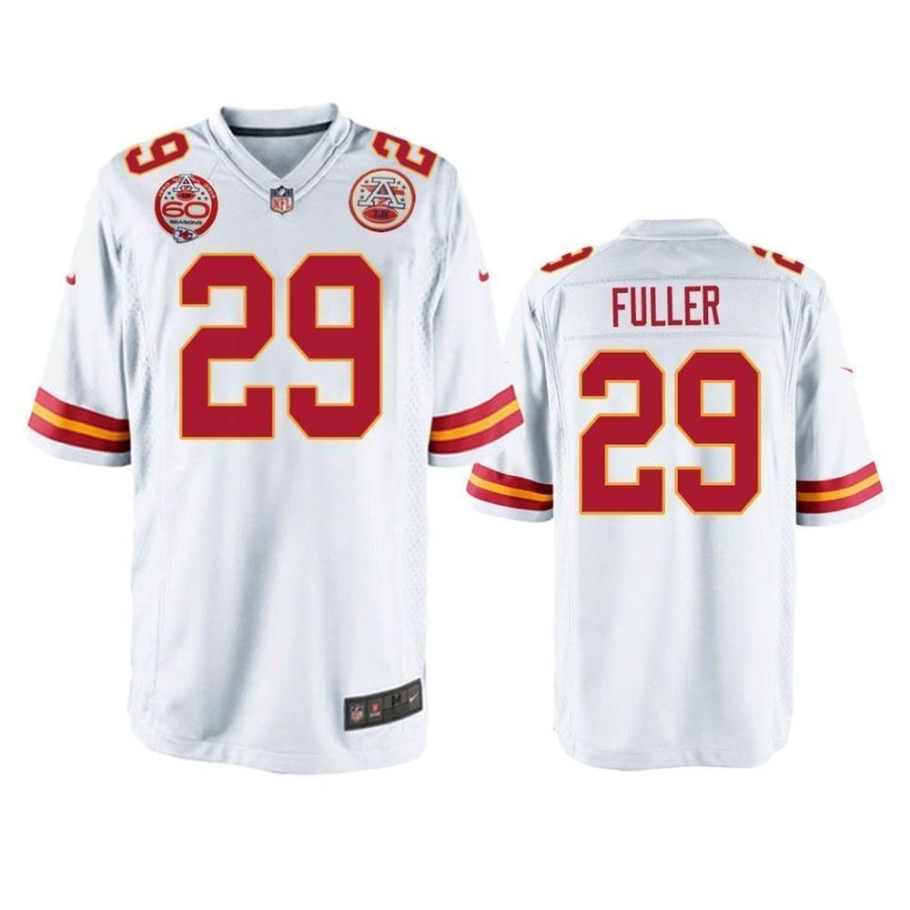 Kansas City Chiefs Kendall Fuller White 60Th Anniversary Game 3D Jersey