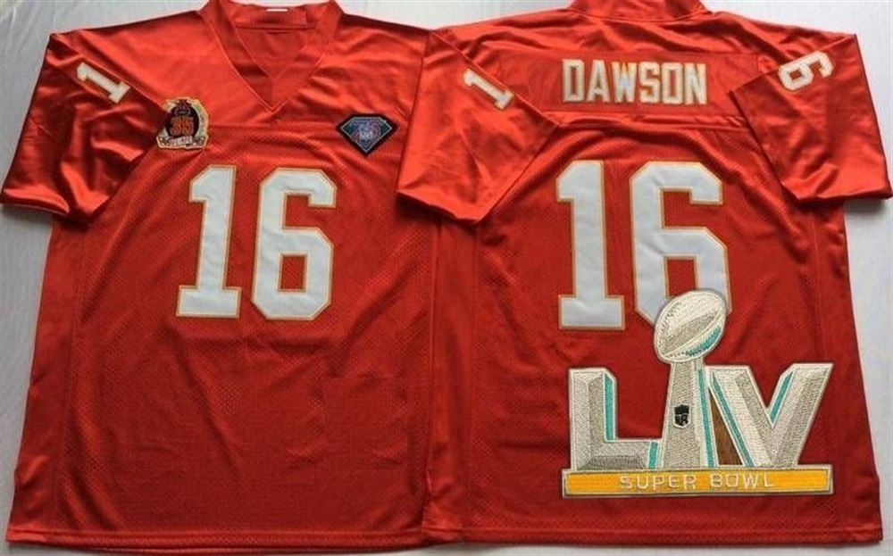 Kansas City Chiefs Len Dawson 16 2021 Super Bowl Final Red Jersey