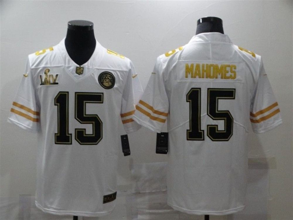 Kansas City Chiefs Patrick Mahomes 15 NFL 2021 Super Bowl LIV White Jersey jersey aZDYB