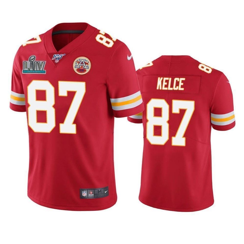 Kansas City Chiefs Travis Kelce Red Super Bowl Liv Vapor Limited 3D Jersey