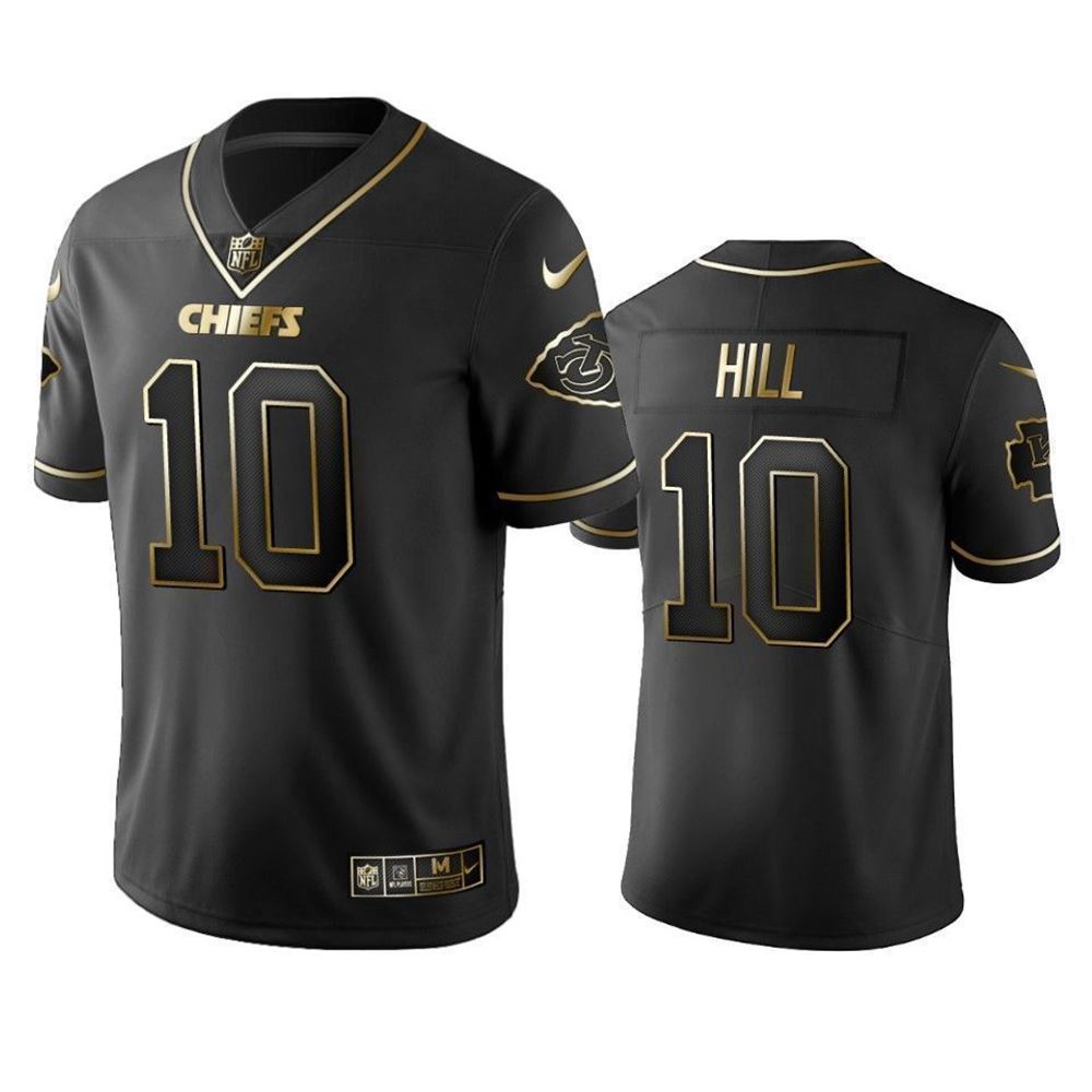 Kansas City Chiefs Tyreek Hill Black Golden Edition 2021 Vapor Untouchable Limited Mens 3D Jersey