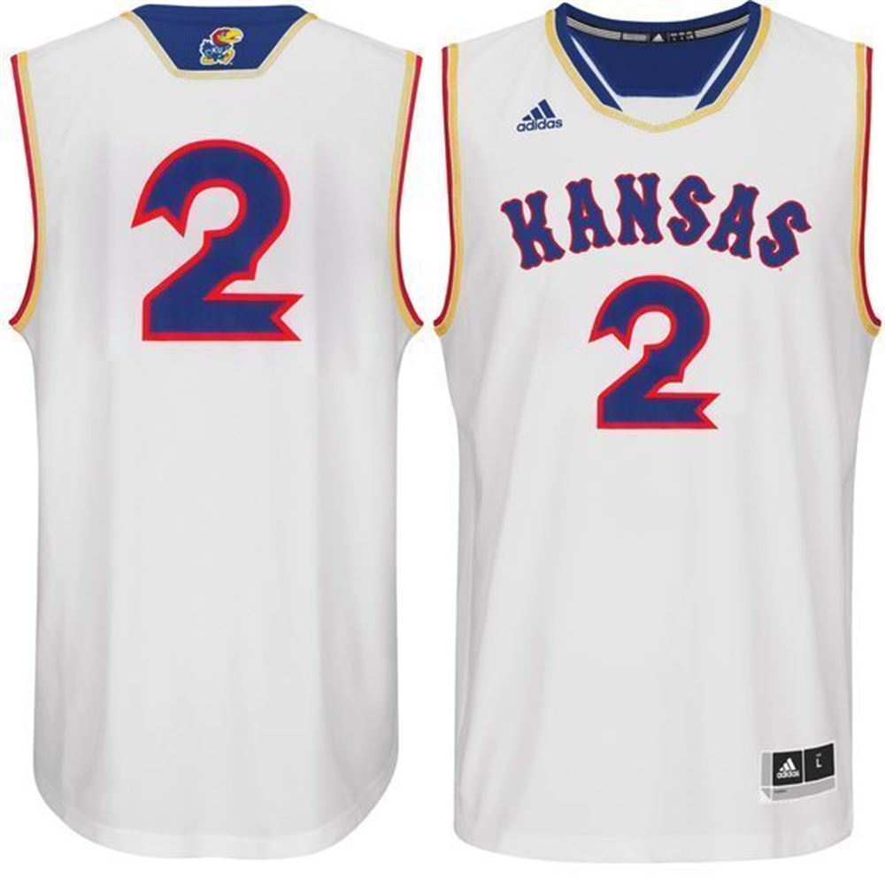 Kansas Jayhawks 2 White Basketball 3D Jersey