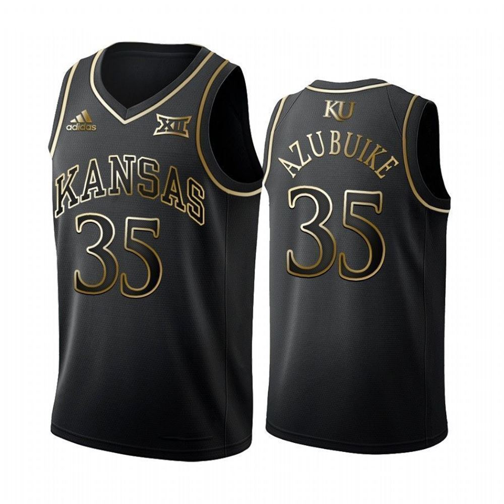 Kansas Jayhawks Udoka Azubuike Black Golden Edition Limited Jersey o0hUM