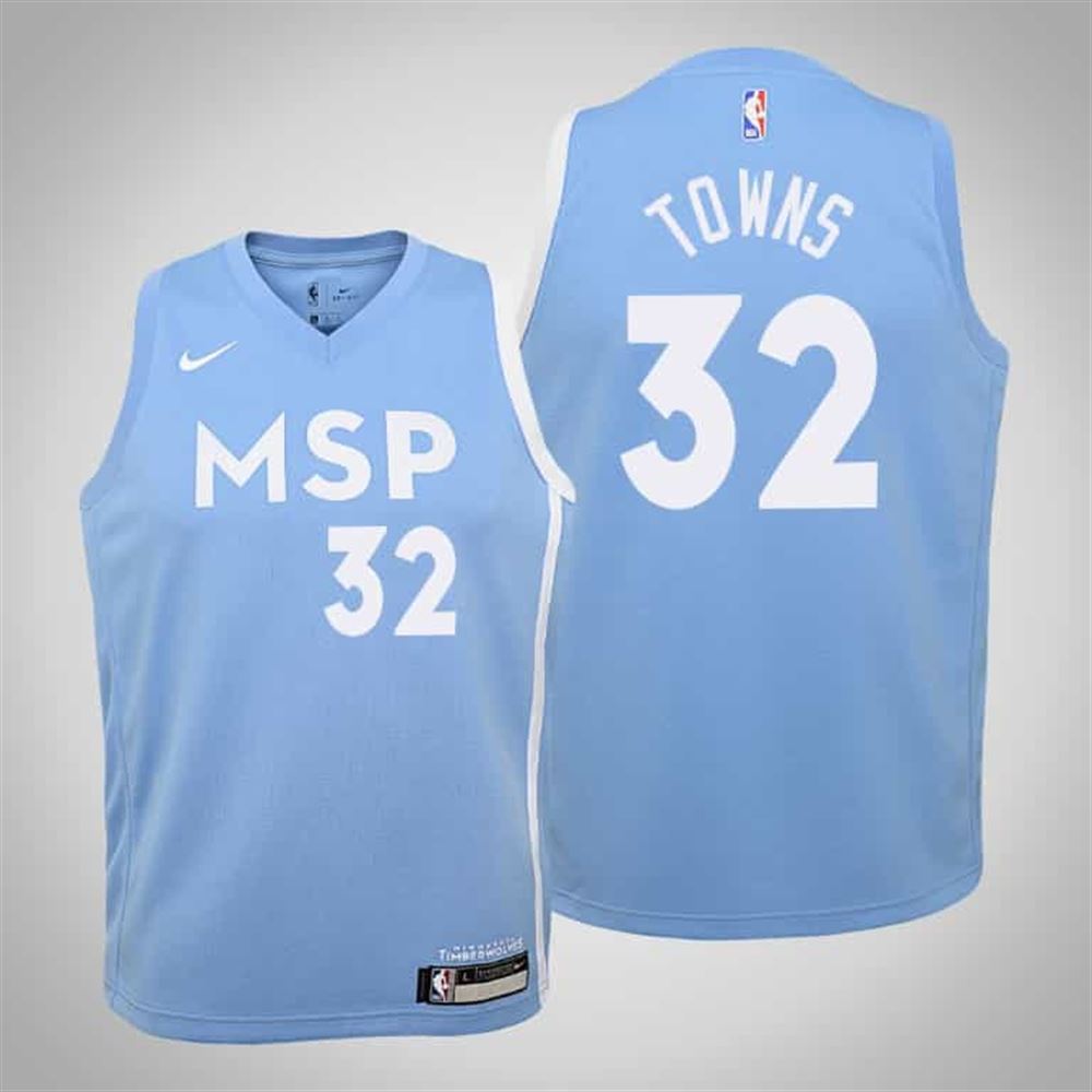 Karl Anthony Towns Timberwolves City Blue 2019 20 Jersey m5f9N