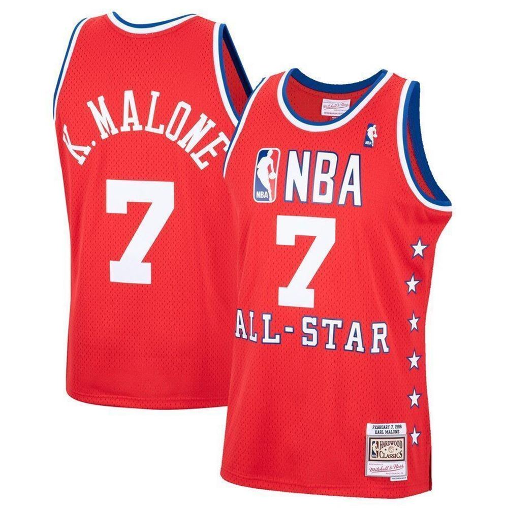 Karl Malone Mitchell Ness Western Conference 1988 All Star Hardwood Classics Swingman Red 3D Jersey