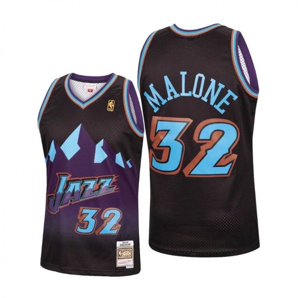 Karl Malone Utah Jazz Classic Reload Black Jersey