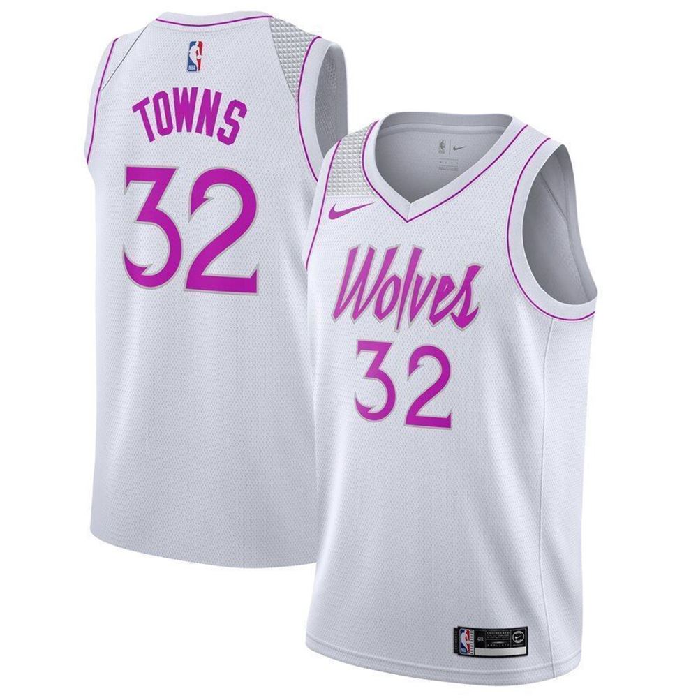 KarlAnthony Towns Minnesota Timberwolves19 Jersey White Earned Edition 2021