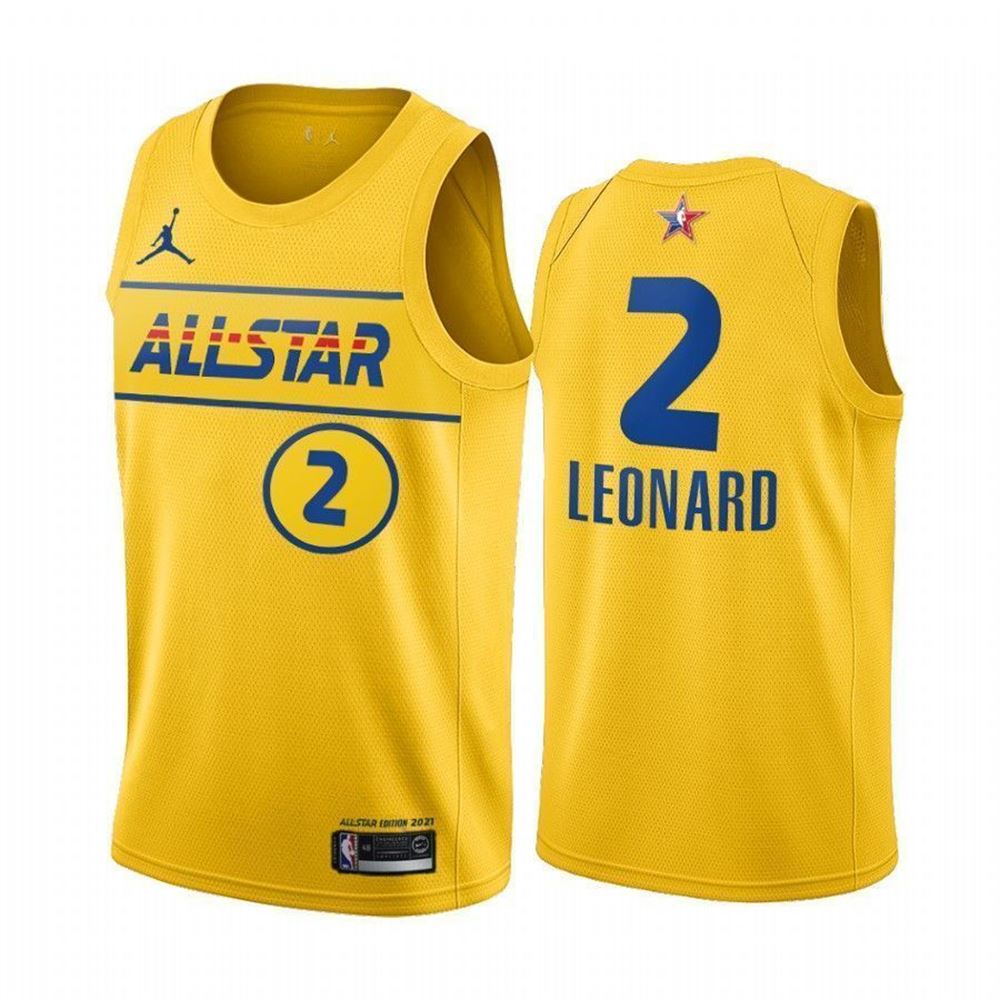 Kawhi Leonard Clippers 2021 AllStar Western Conference Gold Jersey AllOver Print