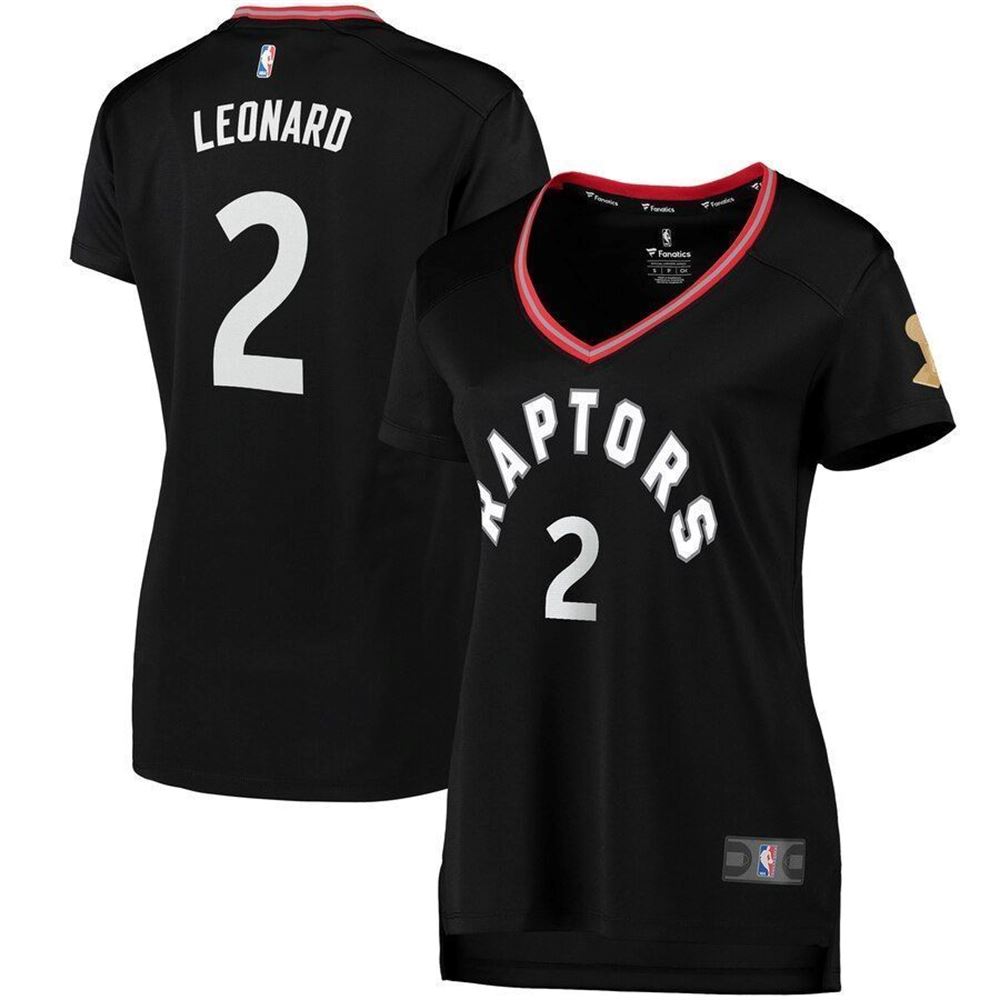 Kawhi Leonard Toronto Raptors Fanatics Branded Wo2021 Nba Finals Champions Fast Break Replica Player Black Statement Edition 3D Jersey