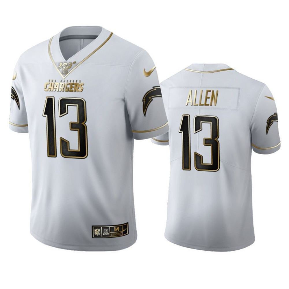 Keenan Allen Chargers White 100Th Season Golden Edition 3D Jersey fowIp
