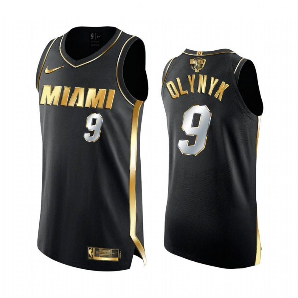 Kelly Olynyk Miami Heat 2021 NBA Finals Black Jersey Golden Limited Edition