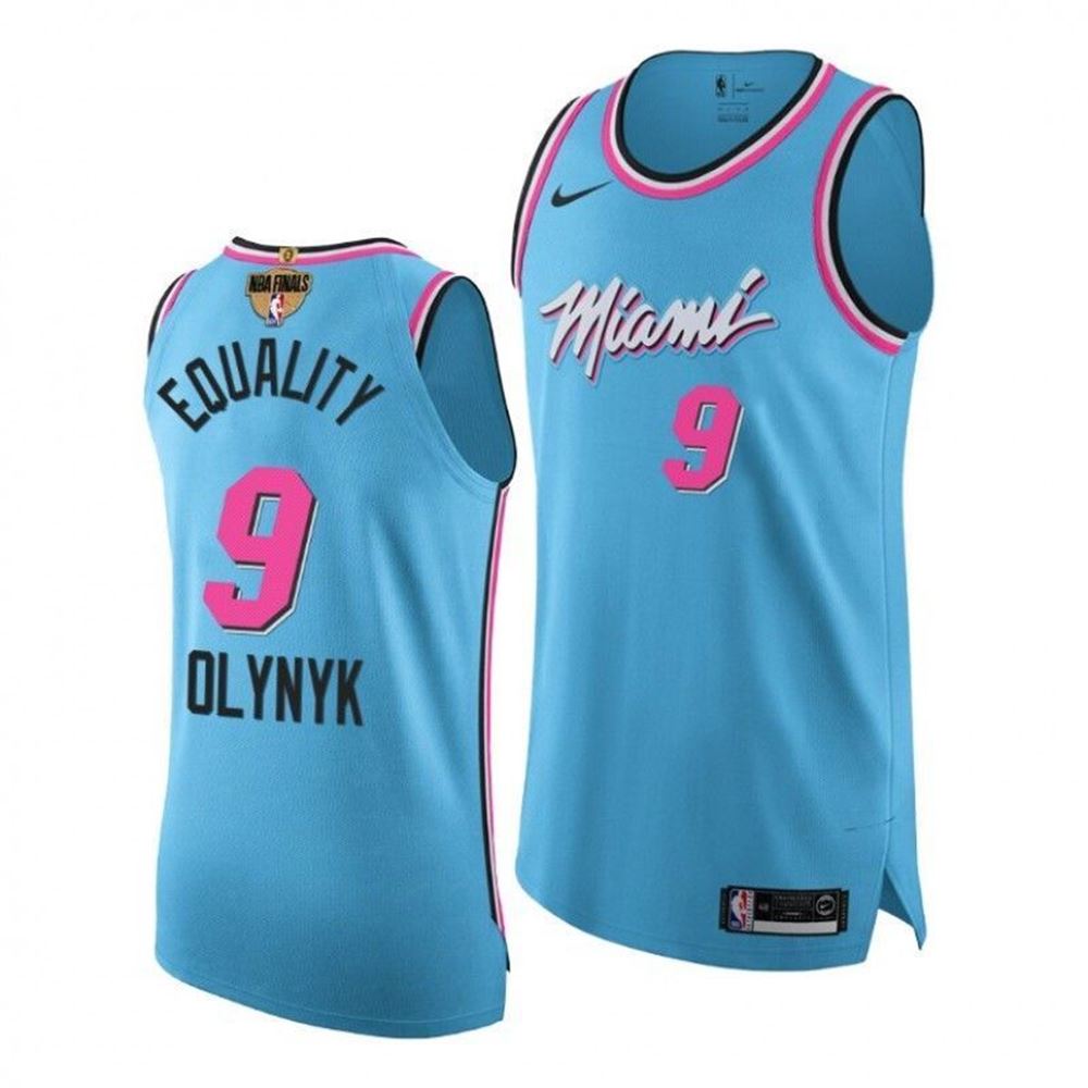 Kelly Olynyk Miami Heat 2021 NBA Finals Blue Jersey Equality bWDO1