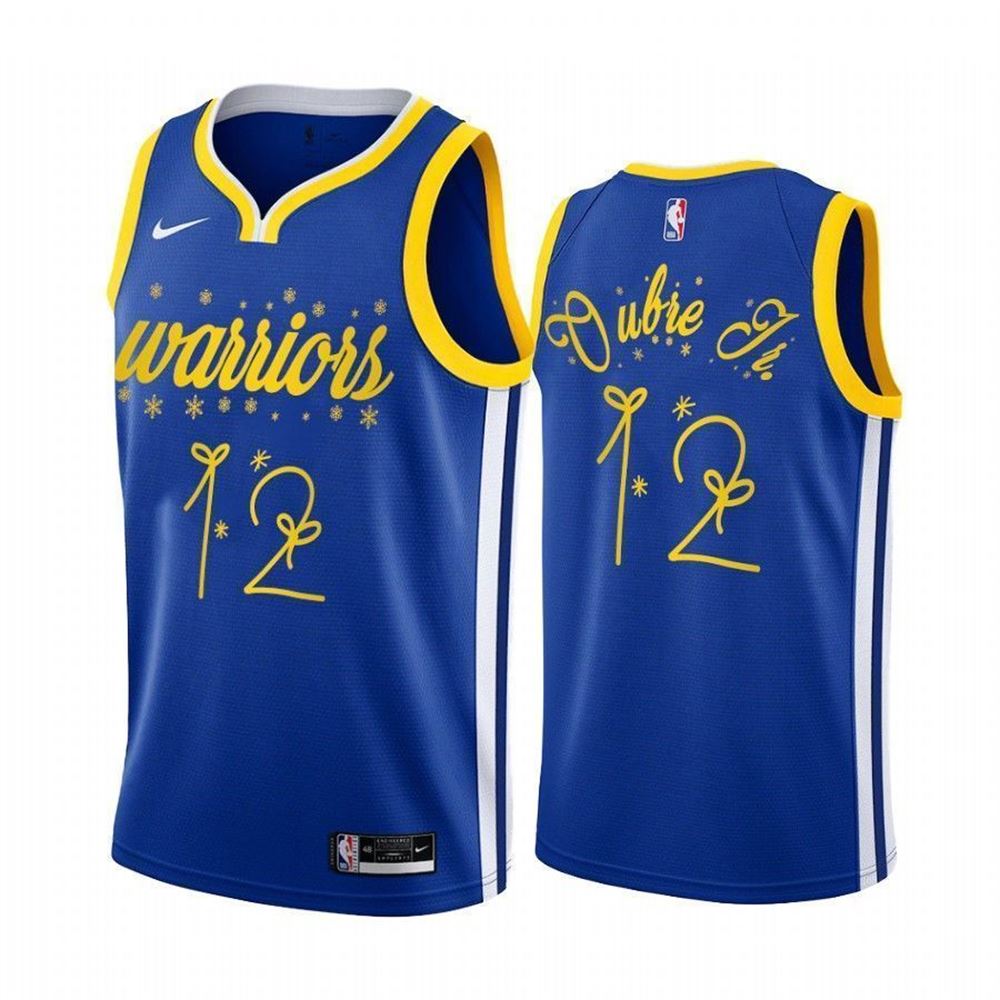 Kelly Oubre Jr Golden State Warriors 2021 Christmas Night Royal Jersey Festive Special Edition LZNJw