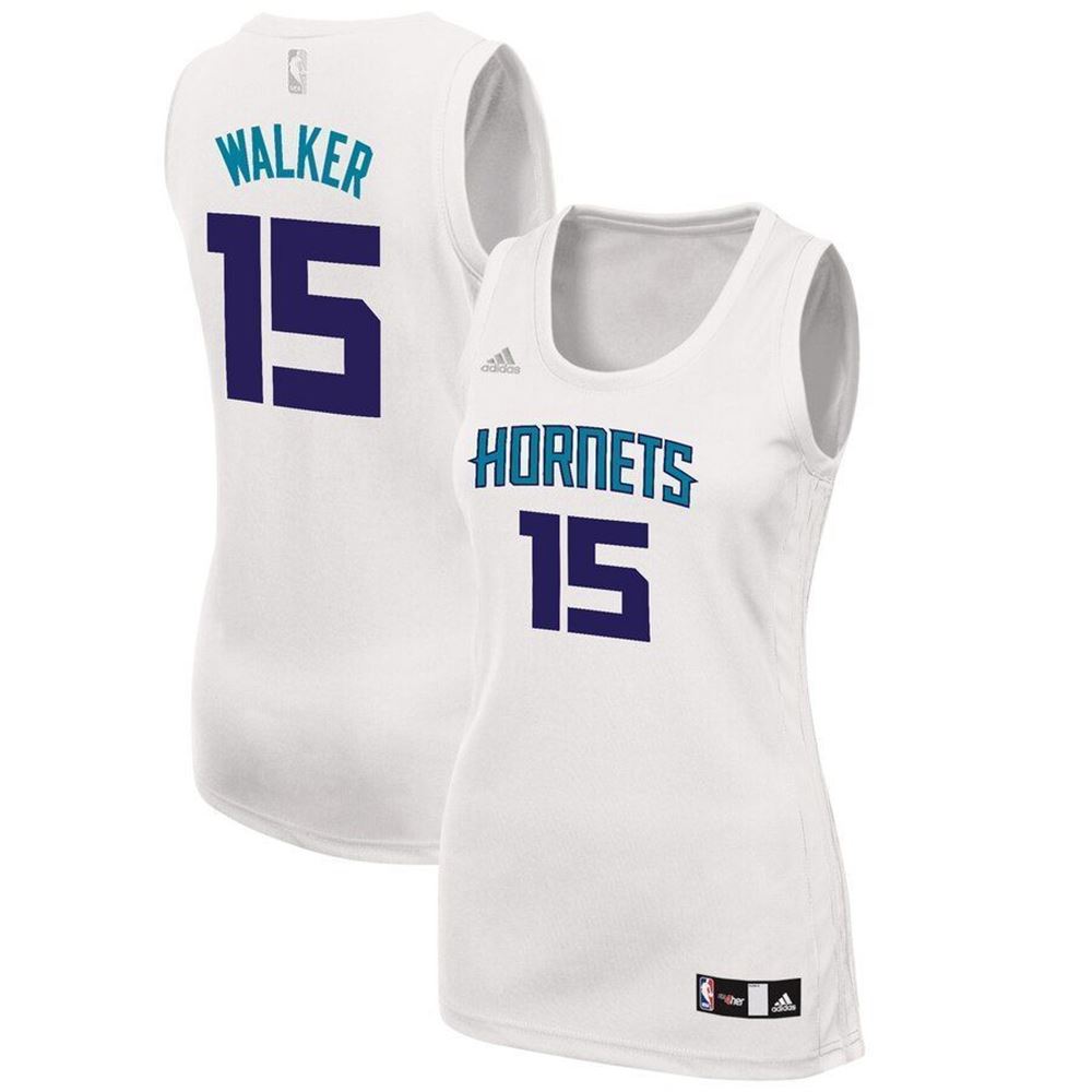 Kemba Walker Charlotte Hornets Adidas WoFashion Replica White 3D Jersey