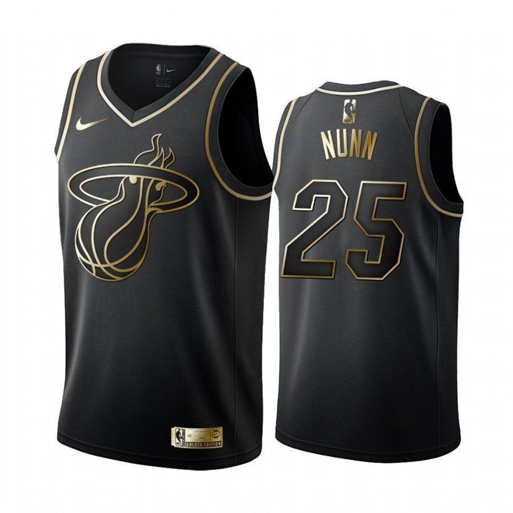 Kendrick Nunn Miami Heat Black 25 Golden Edition Jersey E7WOX