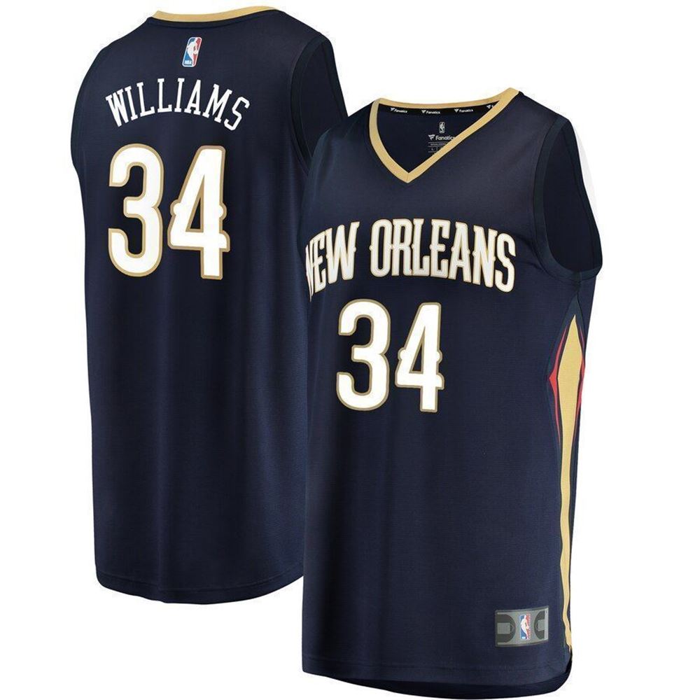 Kenrich Williams New Orleans Pelicans Fanatics Branded Fast Break Replica Icon Edition Navy 3D Jersey