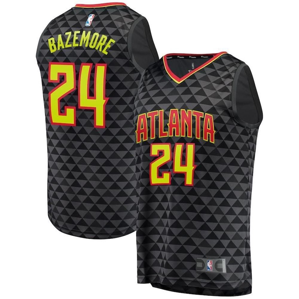 Kent Bazemore Atlanta Hawks Fanatics Branded Fast Break Black Icon Edition 3D Jersey