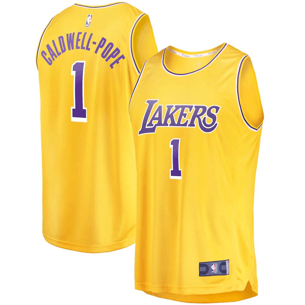 Kentavious Caldwell Pope Los Angeles Lakers Fanatics Branded Fast Break Home Player Icon Edition Gold 3D Jersey nNrNL