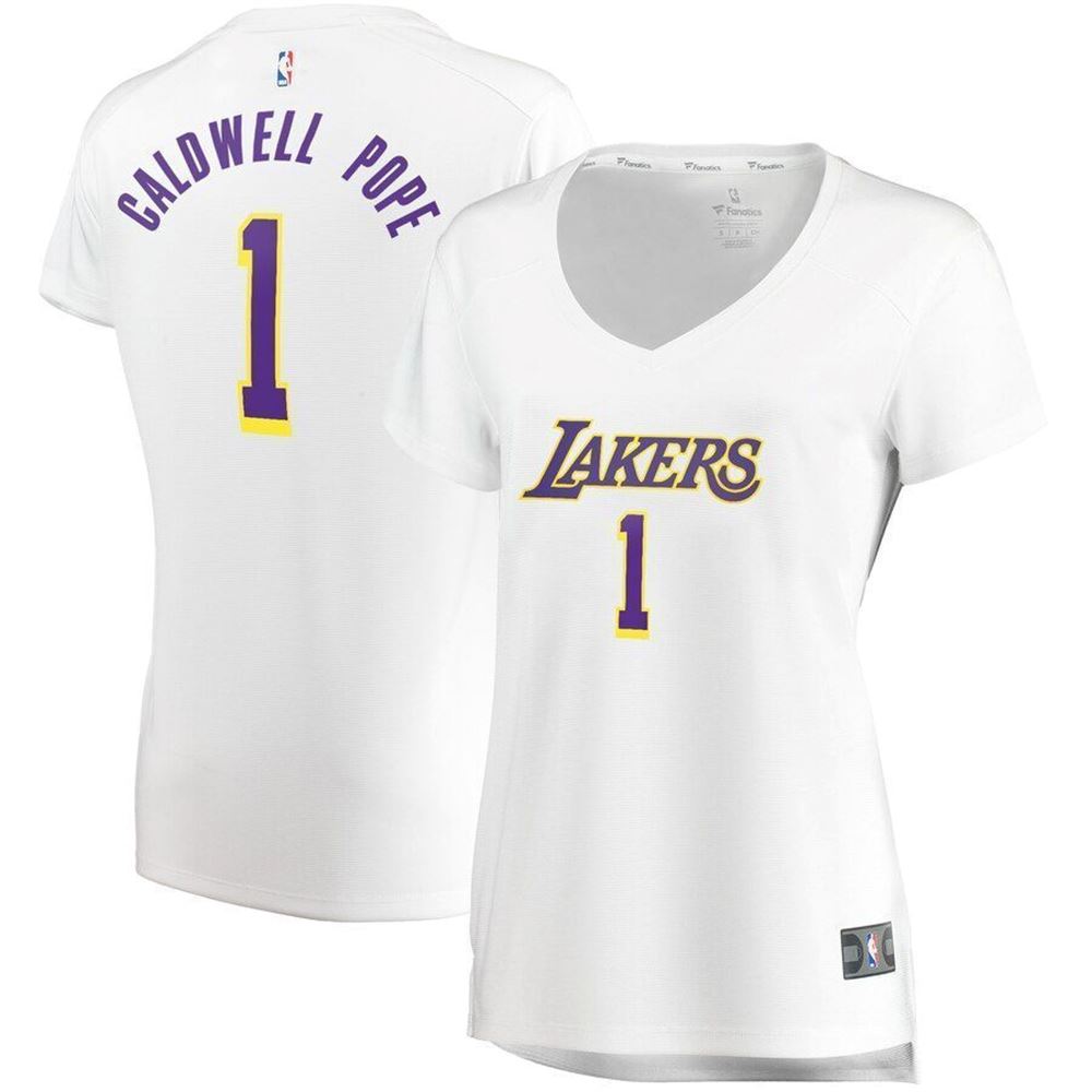 Kentavious Caldwell Pope Los Angeles Lakers Fanatics Branded WoFast Break Replica Player Association Edition White 3D Jersey