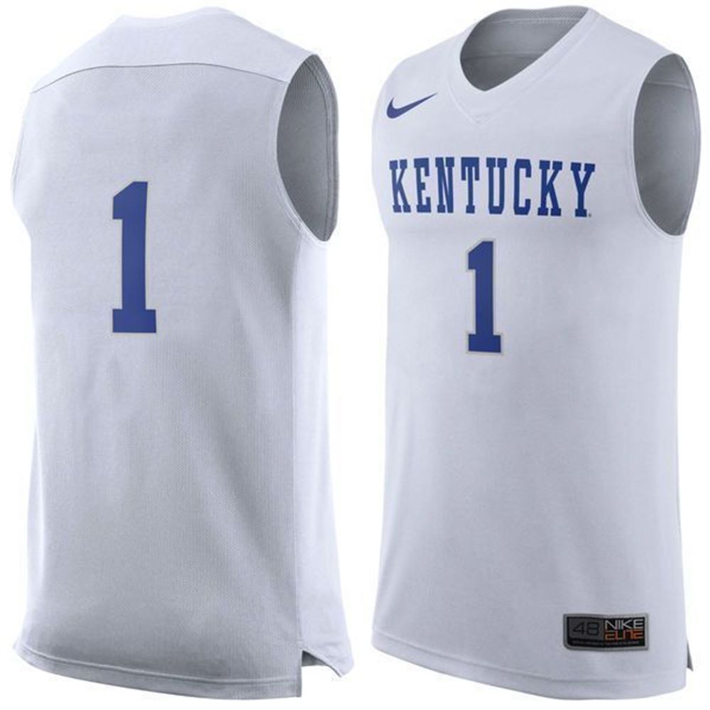 Kentucky Wildcats 1 White Basketball 3D Jersey