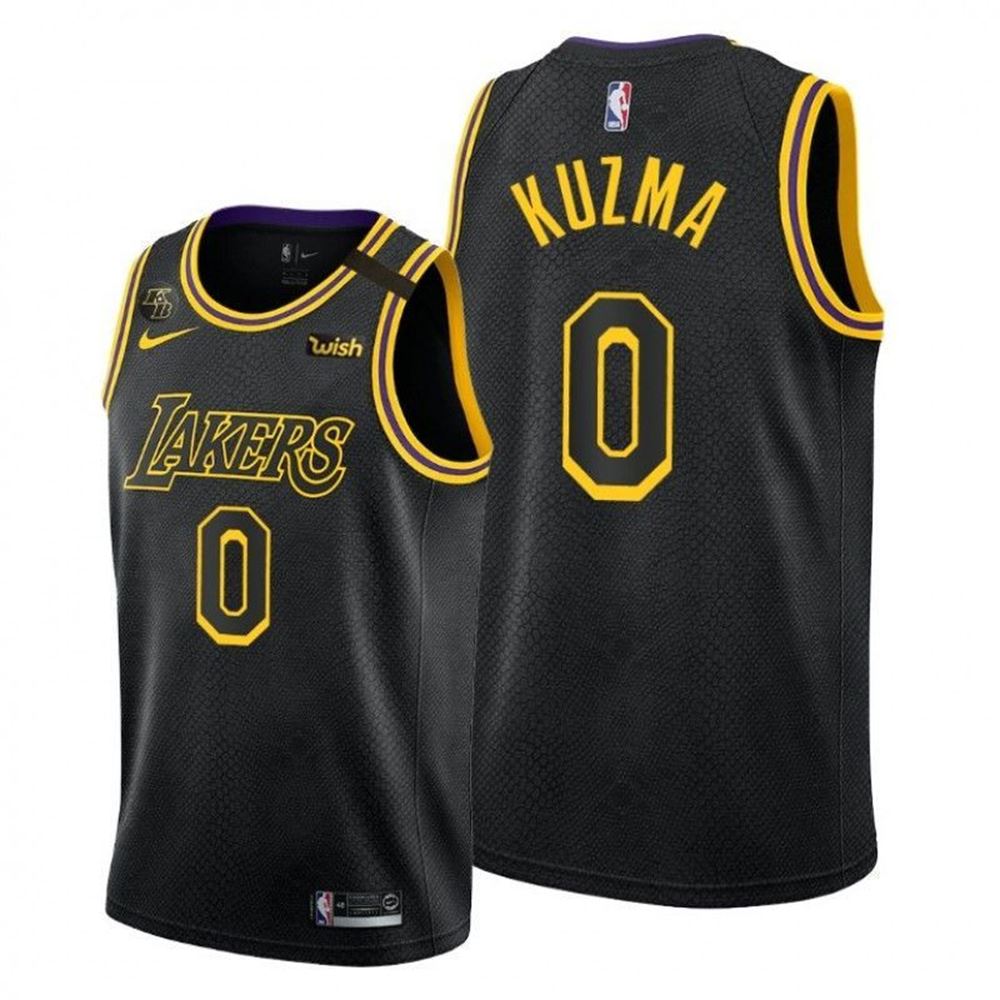 Kyle Kuzma 0 Lakers Black Mamba Inspired City Jersey 2021 Honors Kobe