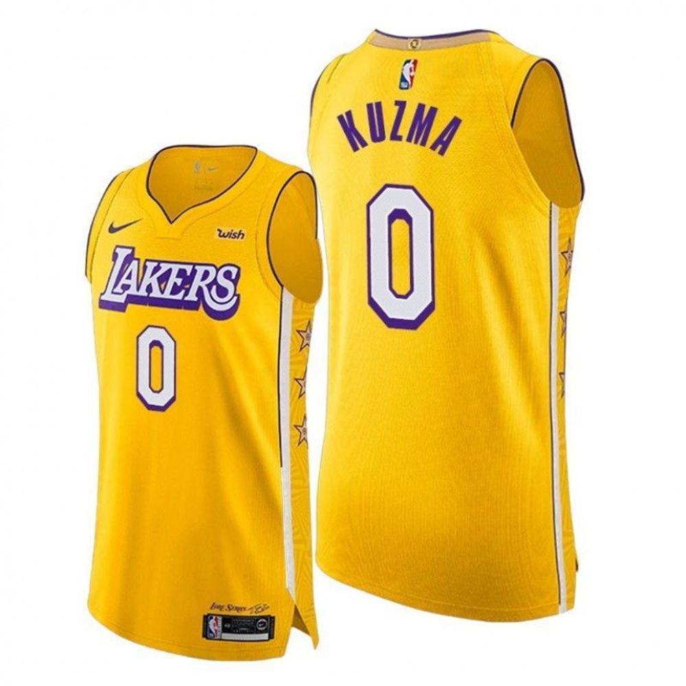 Kyle Kuzma Lakers 0 Yellow City Edition Jersey BoNQ7