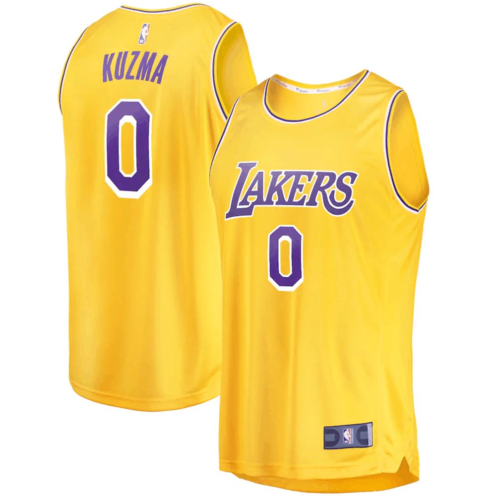 Kyle Kuzma Los Angeles Lakers Fanatics Branded Fast Break Replica Player Icon Edition Gold 3D Jersey