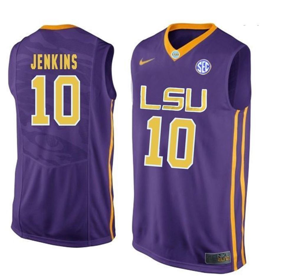 LSU Tigers Purple Branden Jenkins NCAA Basketball Jersey uI1E5