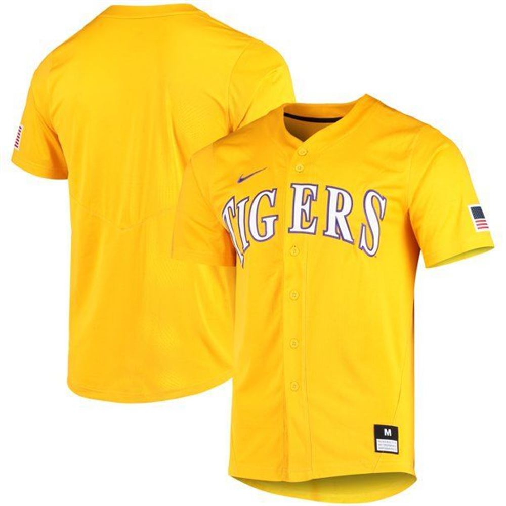LSU Tigers Vapor Untouchable Elite FullButton Baseball Jersey Gold akgHn