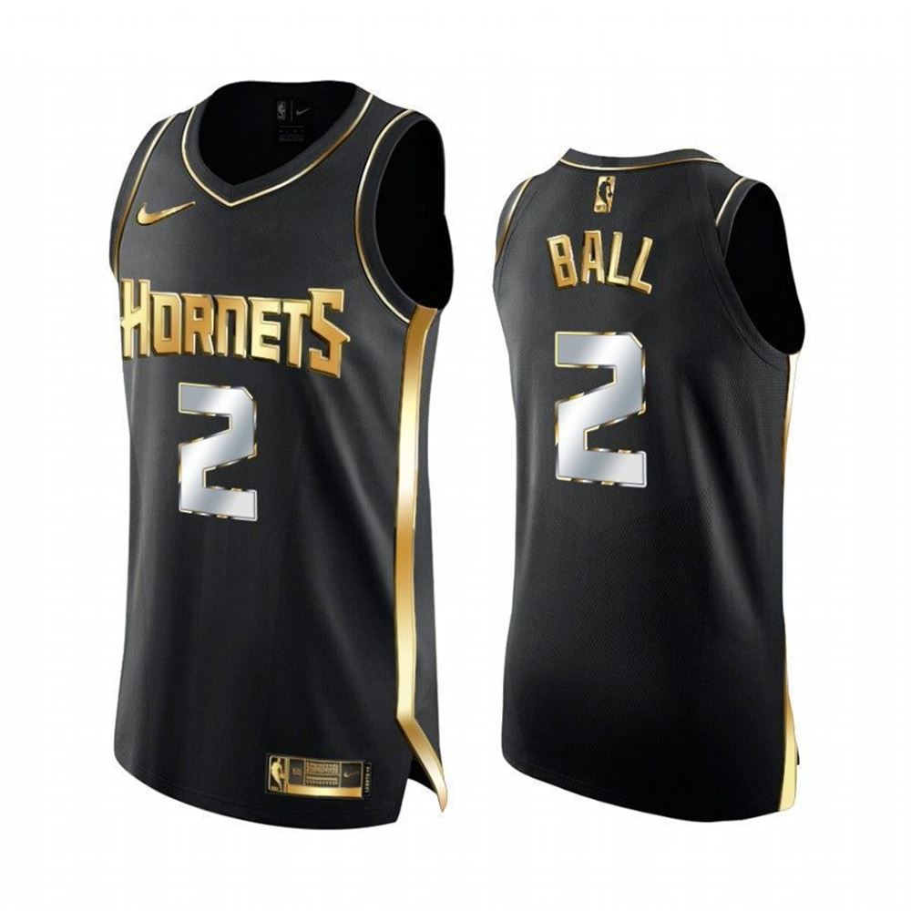 LaMelo Ball Charlotte Hornets 202121 Black Golden Edition Jersey Limited
