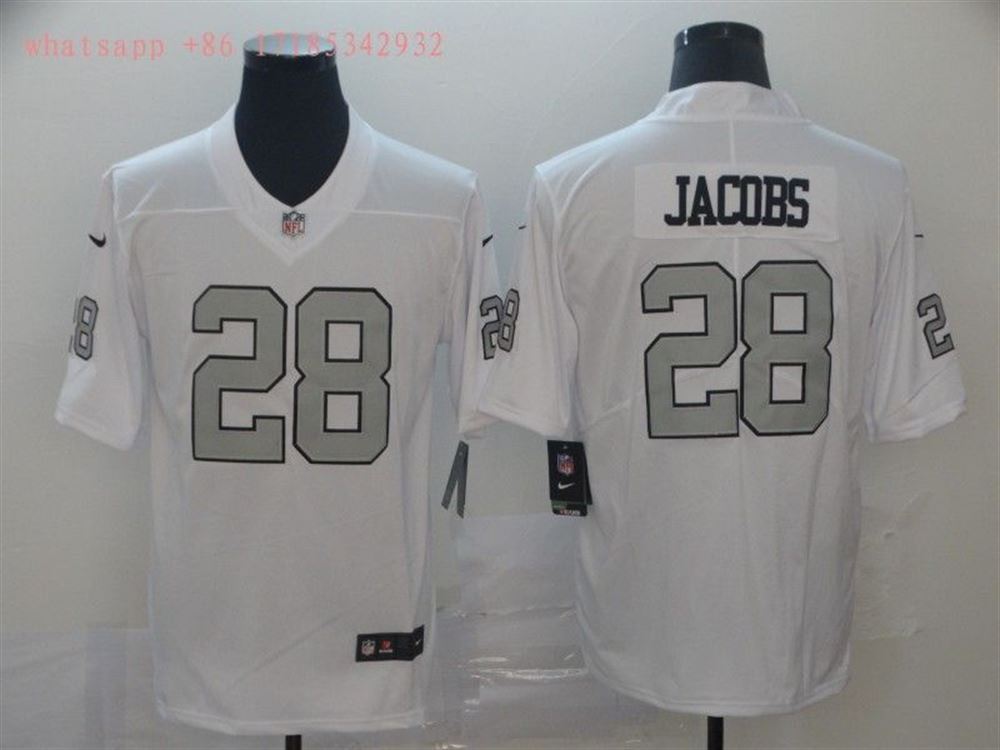 Las Vegas Raiders Josh Jacobs 28 Nfl White Jersey