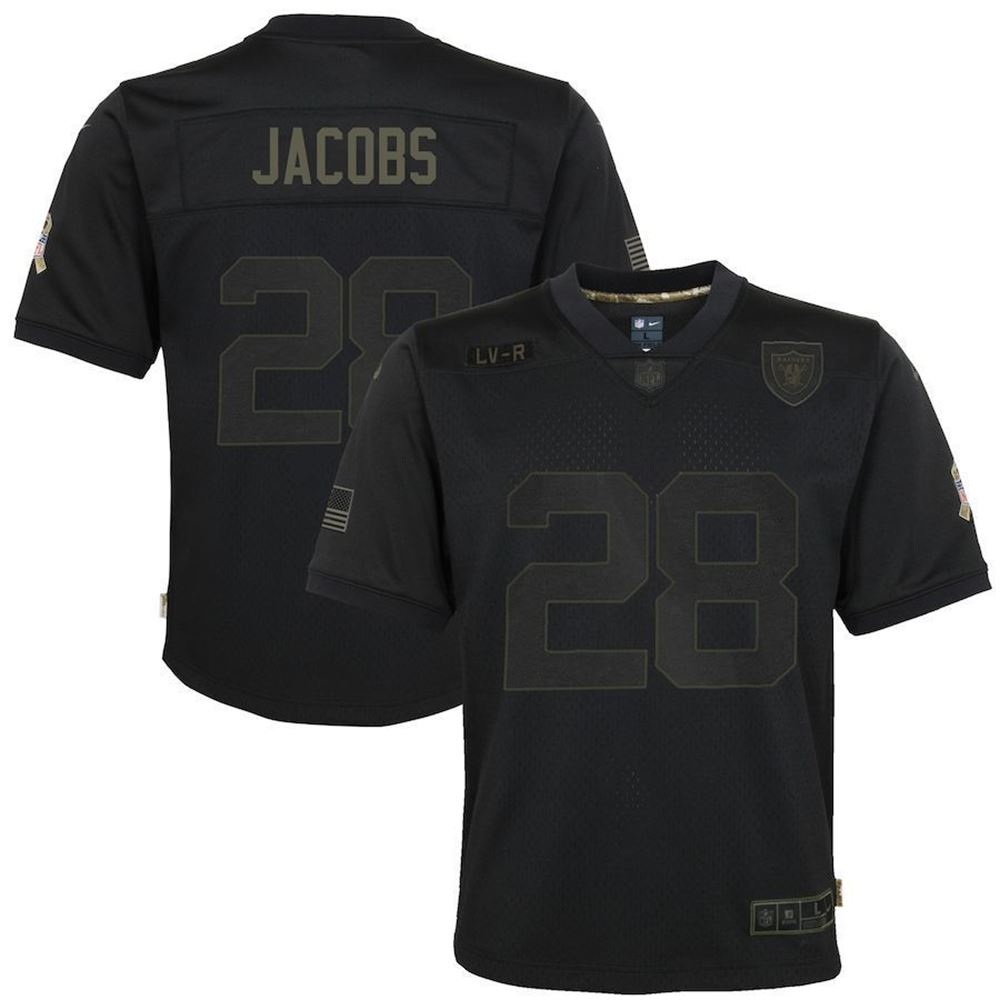 Las Vegas Raiders Josh Jacobs Black 2021 Salute to Service Game Jersey