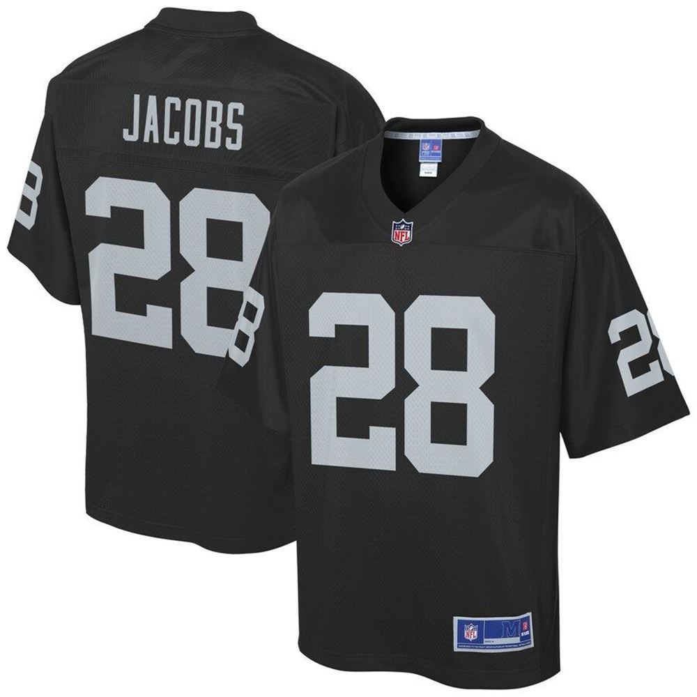Las Vegas Raiders Josh Jacobs Black Logo Player Jersey Gifts For Fans