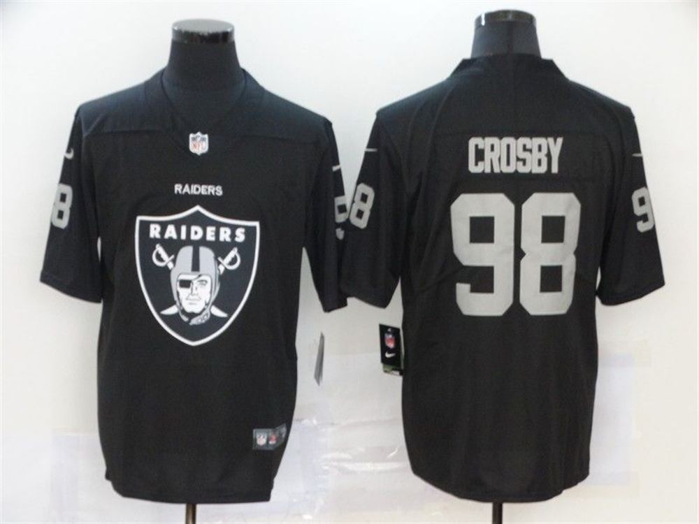 Las Vegas Raiders Maxx Crosby 98 Big Logo Black Jersey Gifts For Fans DMjNV