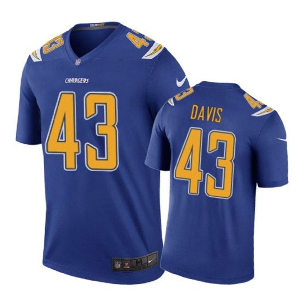 Los Angeles Chargers 43 Michael Davis Nike color rush Royal Jersey liTwO