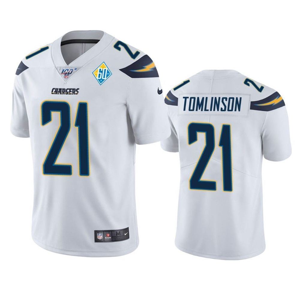 Los Angeles Chargers LaDainian Tomlinson 60th Anniversary White Vapor Limited Jersey jersey