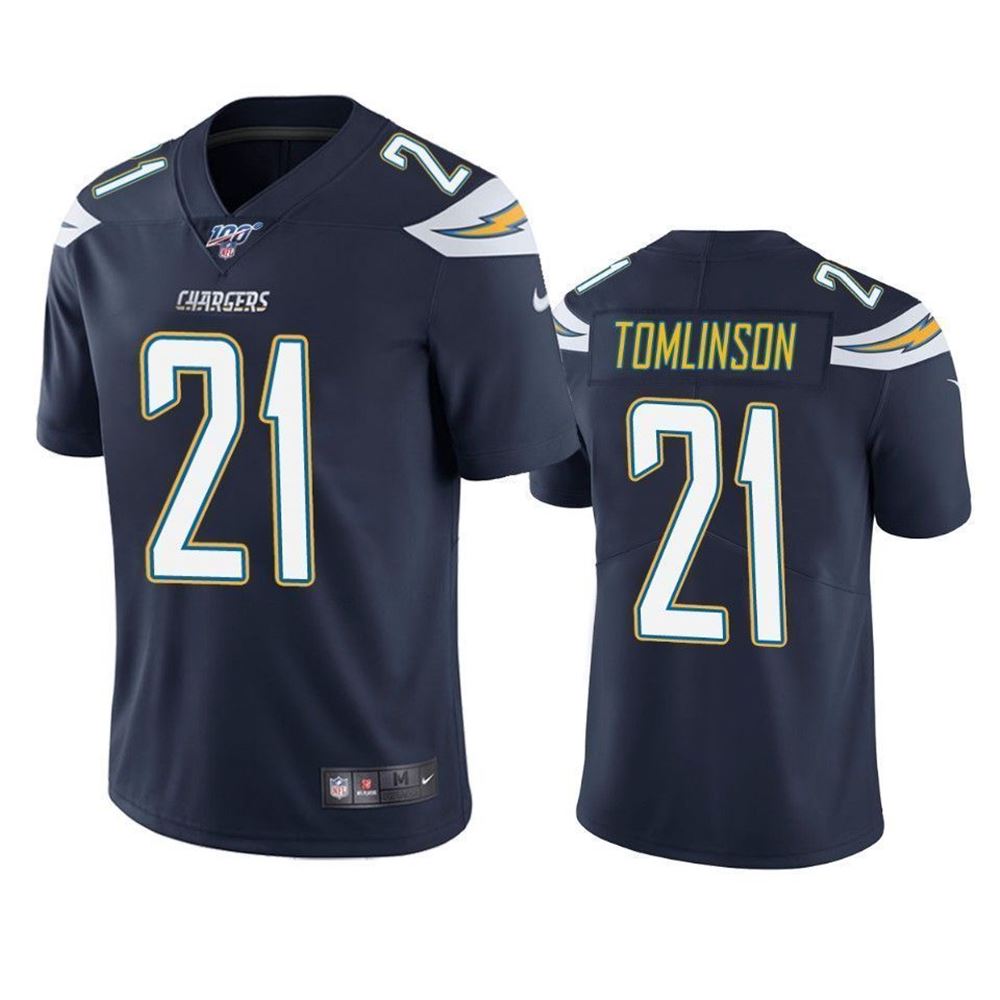Los Angeles Chargers Ladainian Tomlinson Navy 100Th Season Vapor Limited 3D Jersey