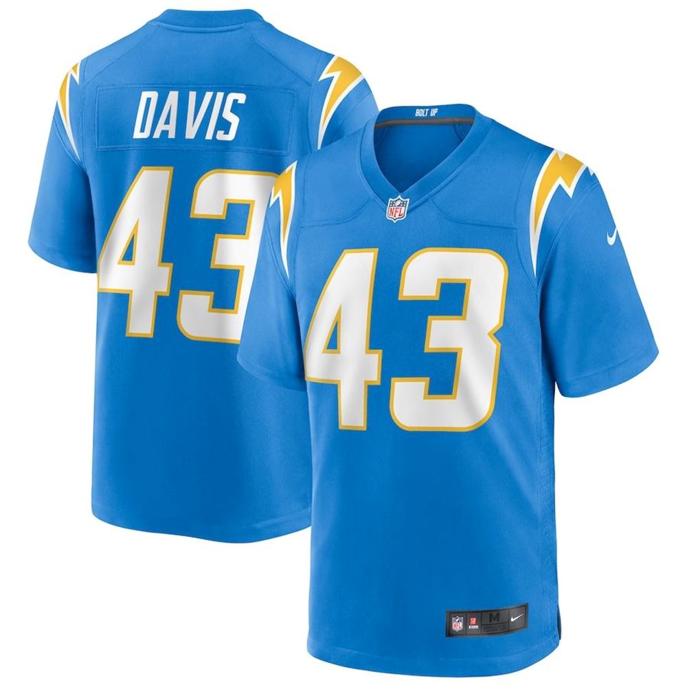 Los Angeles Chargers Michael Davis Powder Blue Game Jersey Gifts For Fans gTsgf