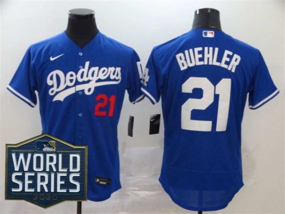 Los Angeles Dodgers Walker Buehler 21 2021 MLB Blue Jersey jersey 372 style