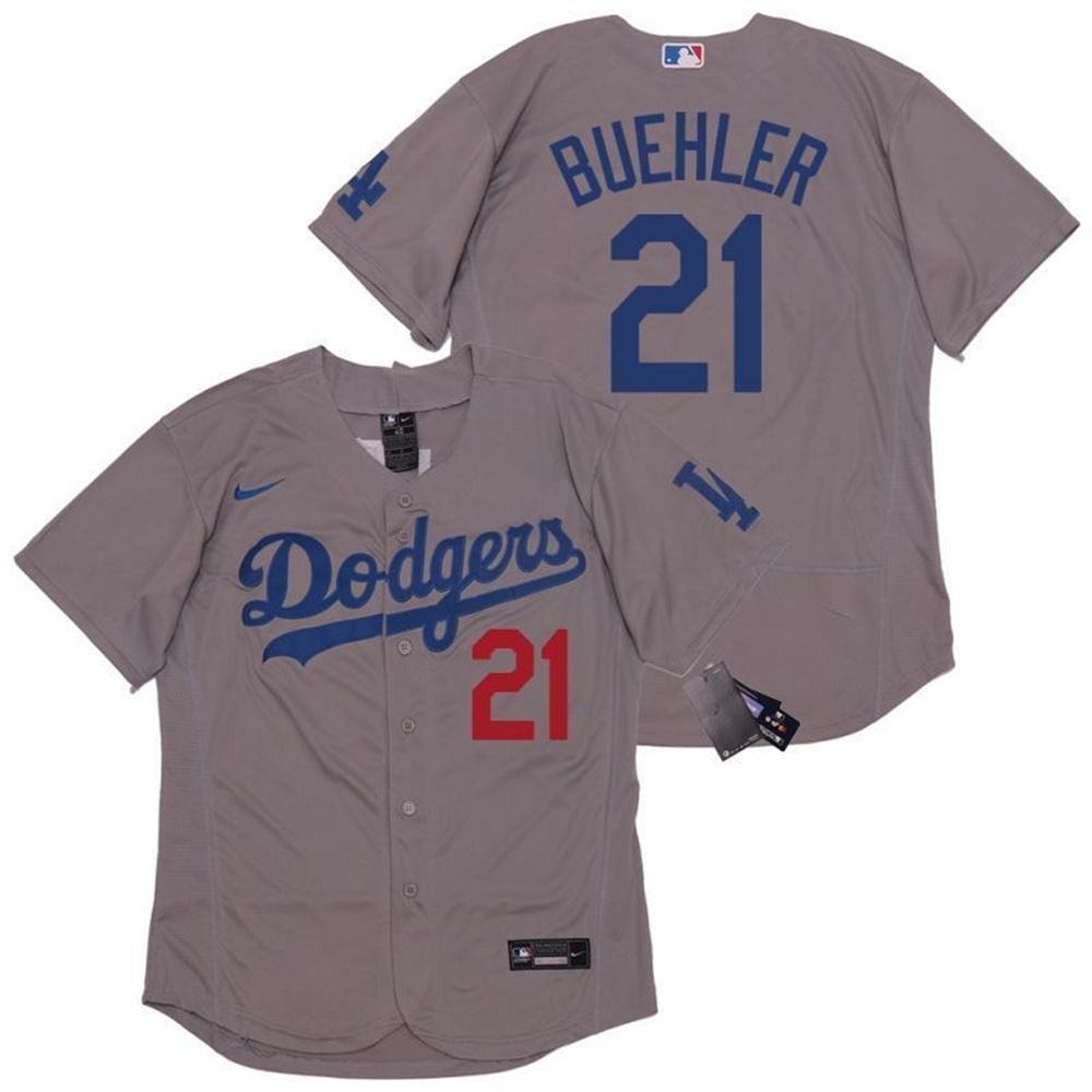 Los Angeles Dodgers Walker Buehler 21 2021 MLB Grey Jersey 1q7of