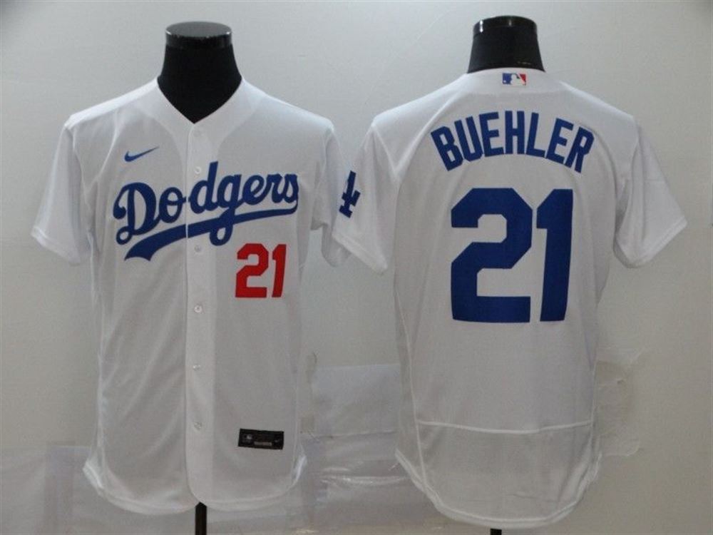 Los Angeles Dodgers Walker Buehler 21 2021 MLB White Jersey ttYfT