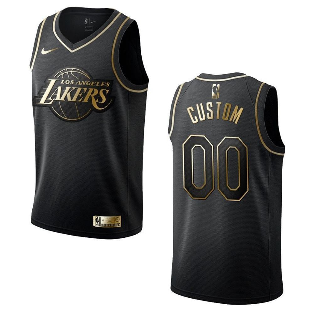 Los Angeles Lakers 00 Custom Golden Edition Black 3D Jersey 2RW4C