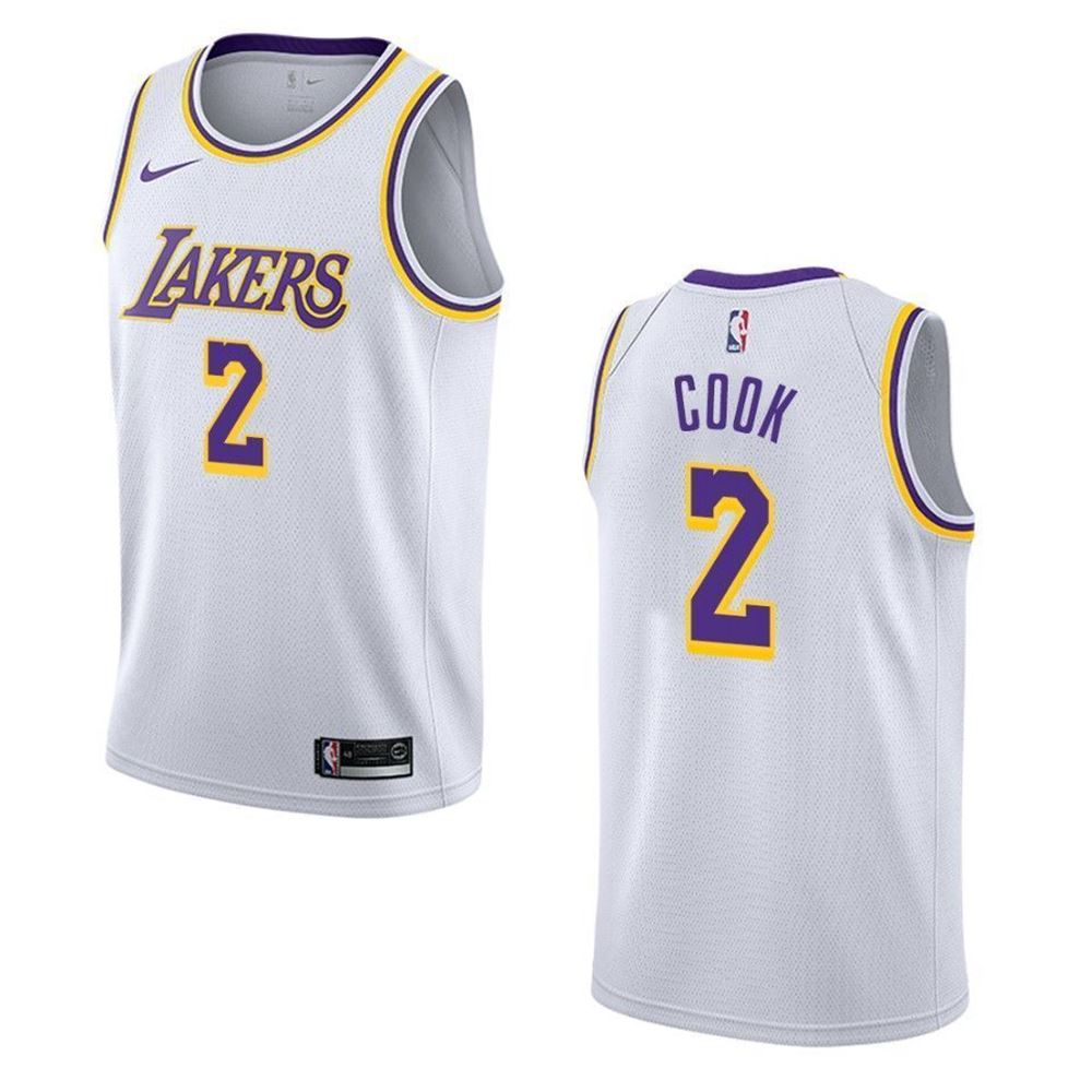 Los Angeles Lakers 2 Quinn Cook Association Swingman White 3D Jersey 9Rvgl