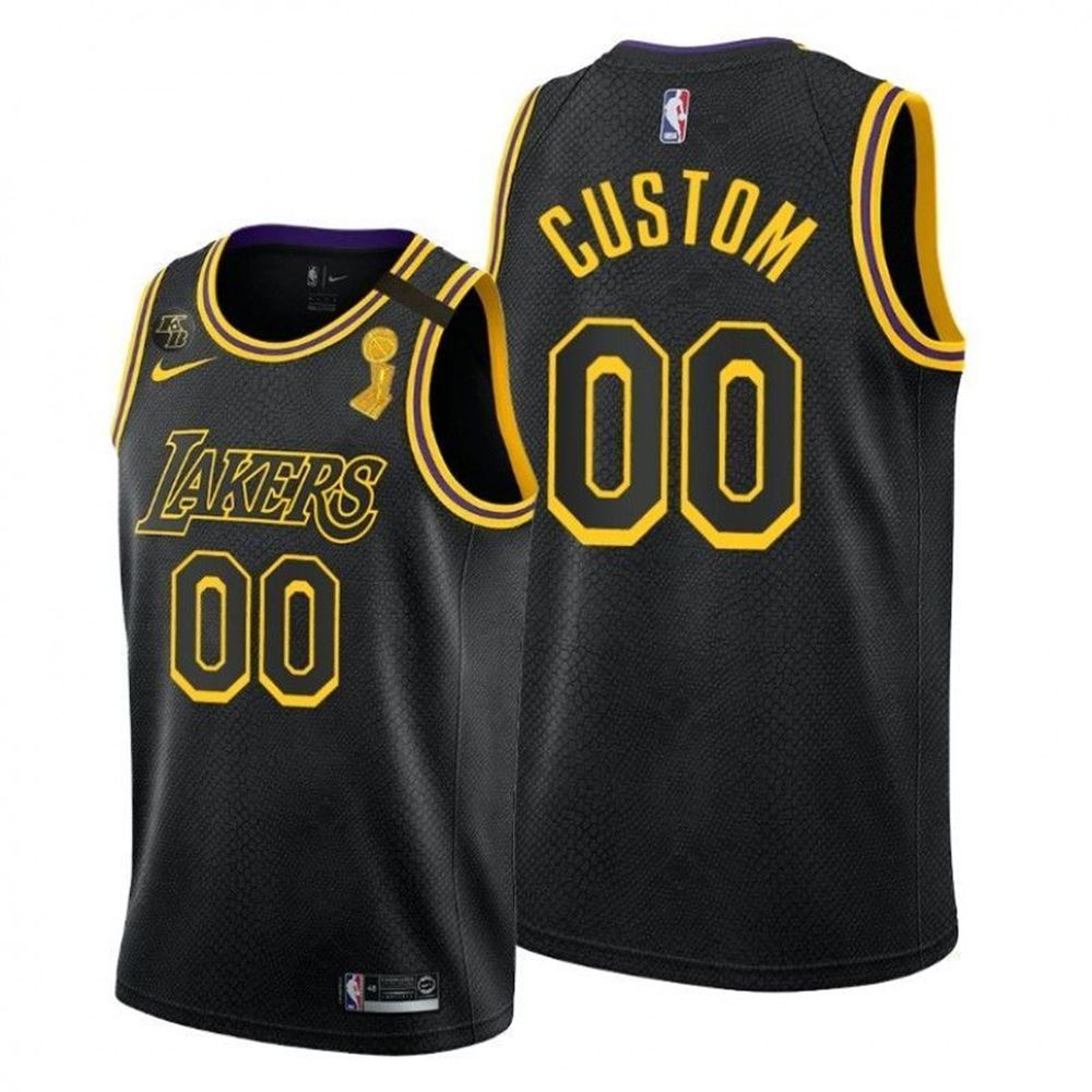 Los Angeles Lakers 2021 NBA Finals Champions Custom Black Jersey Mamba Inspired 92F6S